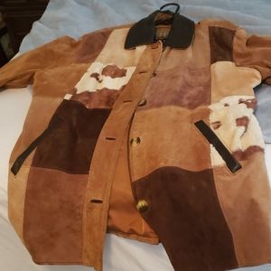 Genuine leather jacket w/other prints